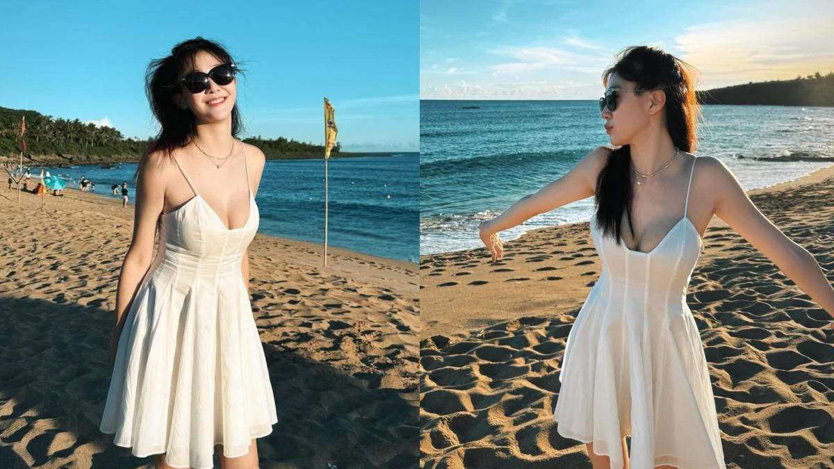 許蓁蓁身穿一襲細肩帶洋裝，大方展露產後恢復速度驚人的好身材。（圖／翻攝自許蓁蓁IG）