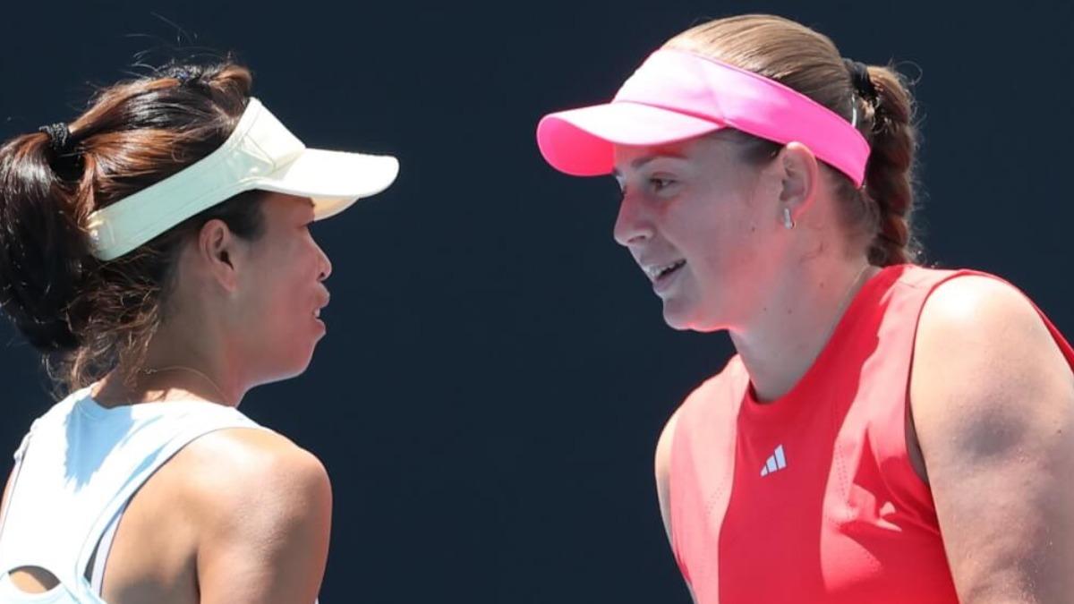 台灣網球名將謝淑薇搭配拉脫維亞搭檔奧斯塔朋科（Jelena Ostapenko）。（圖／翻攝自Taiwan in Cape Town臉書）　