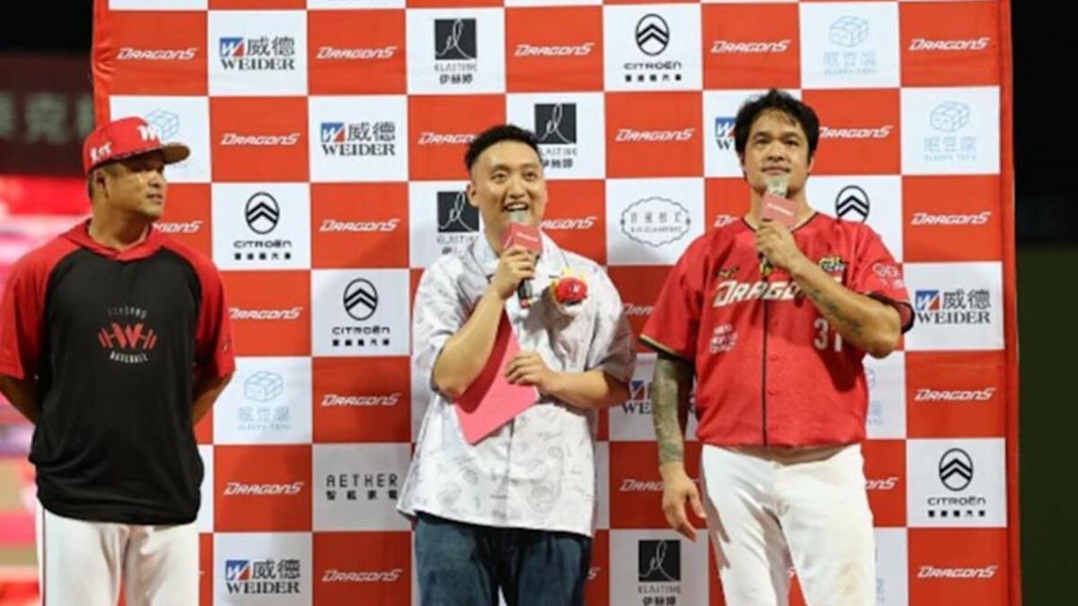應援團團長「勛雞」近日分享一段與即將退休的「大師兄」林智勝的互動，意外成為球迷關注的溫馨亮點。（圖／翻攝自IG＠haosyun86526）