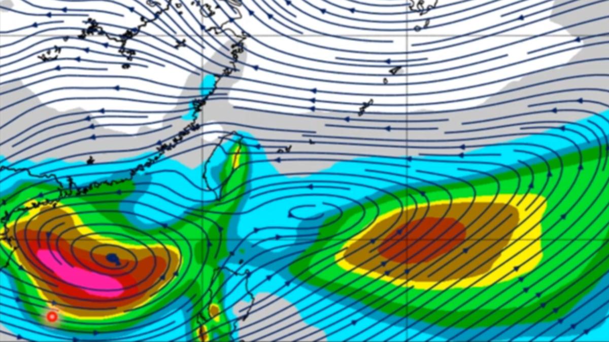 Monsoon trough may spark typhoons soon (Screenshot of Hsin Hsing Chia) Monsoon trough may spark typhoons near Taiwan, Japan