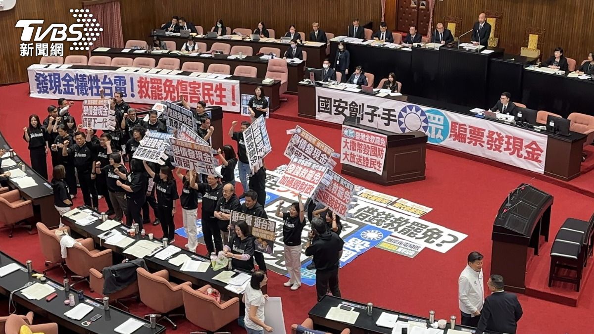 立法院三讀通過國民黨團版本特別條例，包含普發現金1萬元。（圖／潘袁詩羽攝）