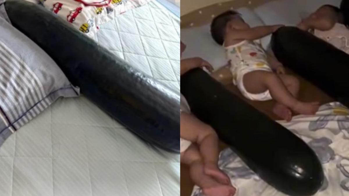 陸網流行「抱冬瓜睡覺」，不過醫師警告不要嘗試。（圖／翻攝自 微博@新京報）