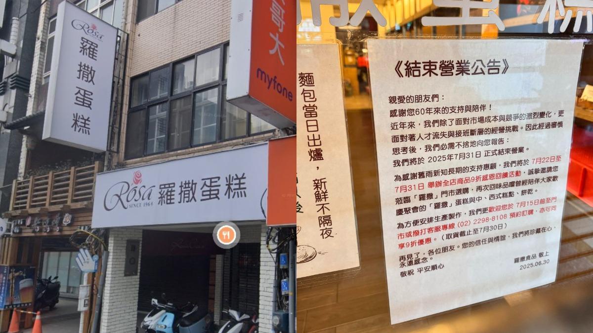 三重60年老字號蛋糕店掰了！3分店全收攤　最後營業日曝光