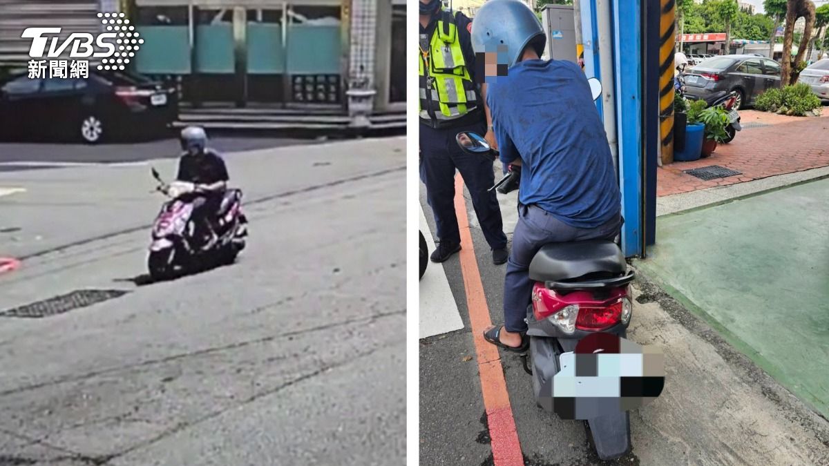 蔡男騎車外出買午餐。（圖／TVBS）