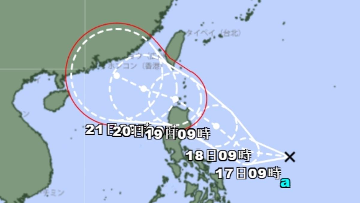 熱帶低壓估24小時生成「薇帕颱風」。（圖／翻攝自日本氣象廳）