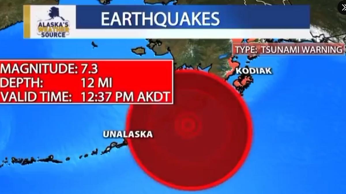阿拉斯加州（Alaska）近海今天發生規模7.3地震。(圖／翻攝@XTechPulse)