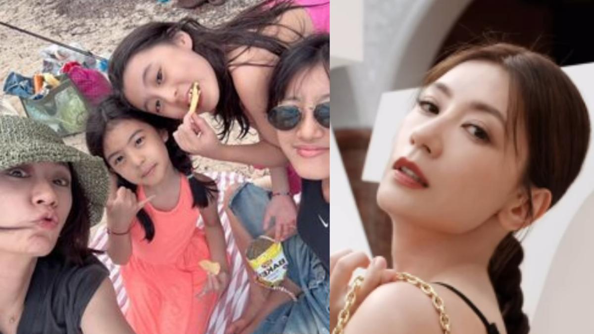 賈靜雯帶著女兒衝海邊度假。（圖／翻攝自賈靜雯IG）