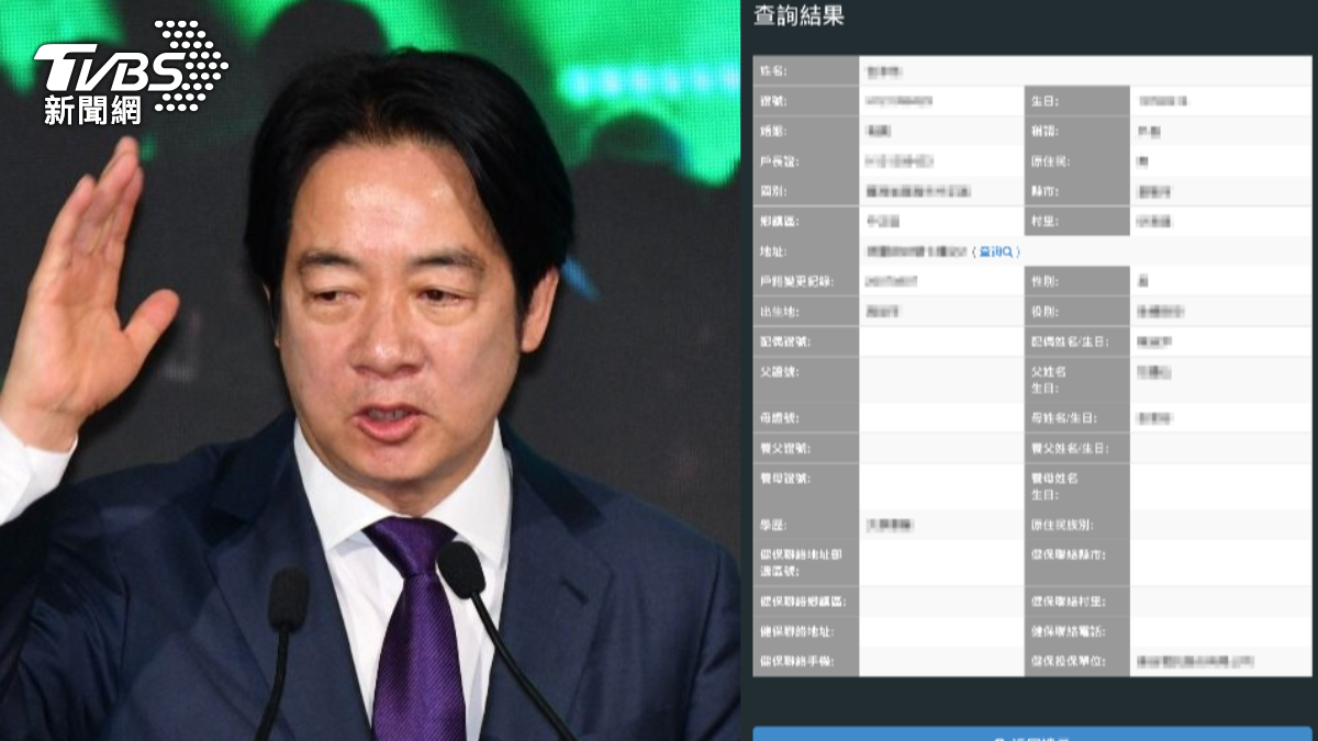 徵信社提供民眾各種個資查詢服務，如果你花得起錢，總統賴清德的個資也查得到。(圖／TVBS)