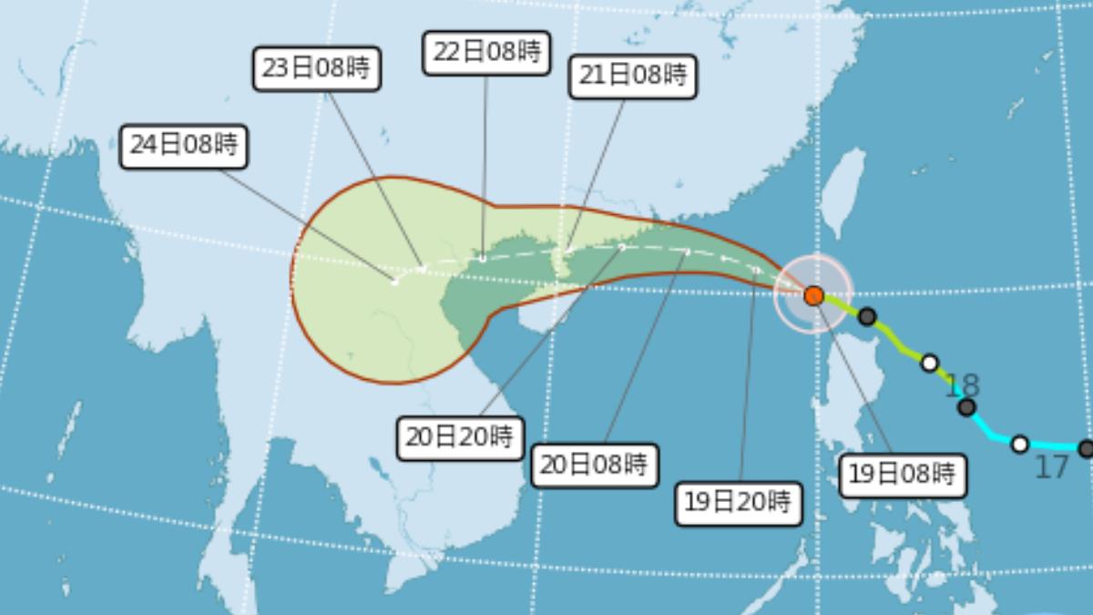 薇帕輕颱暴風圈已經正式進入台灣南方近海。（圖／氣象署提供）