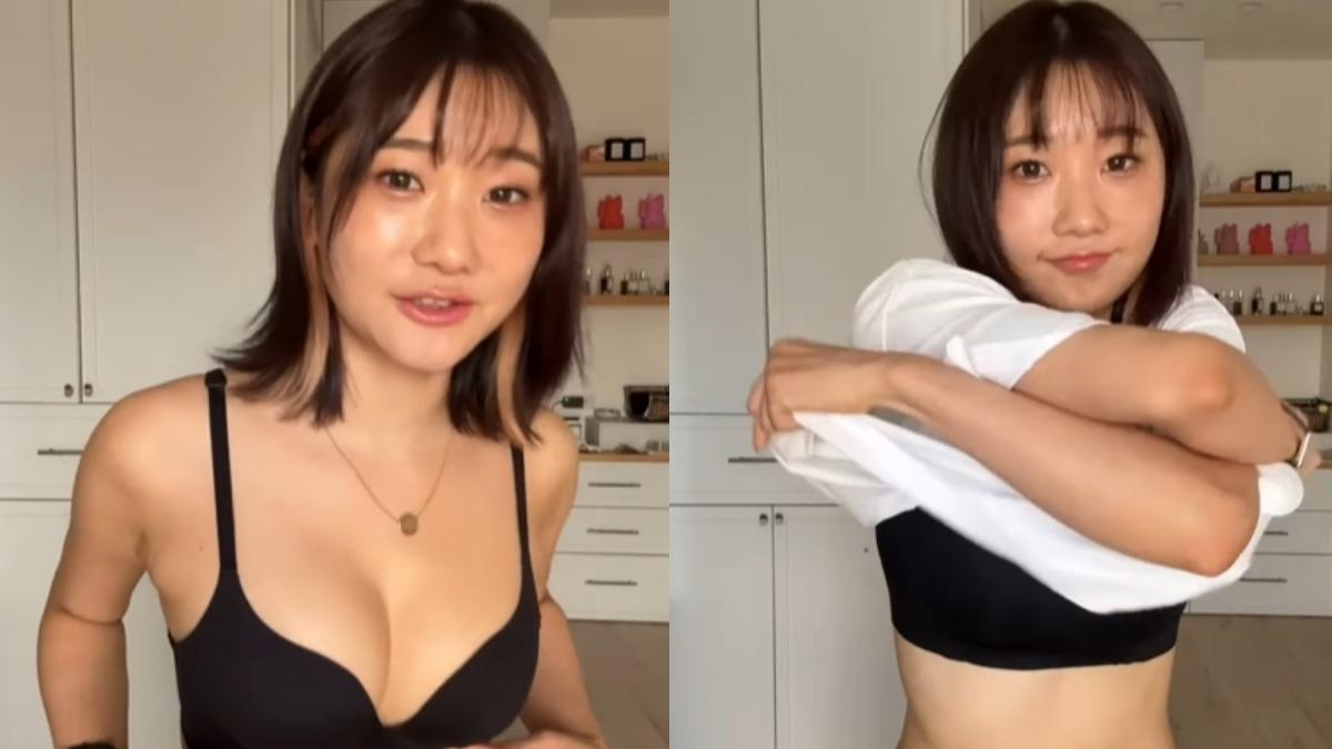 愛莉莎莎直接脫了！遭疑謊報A罩杯「激增豐滿」　升級畫面曝光