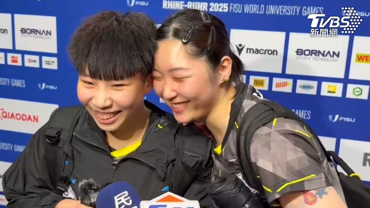 簡彤娟、蔡昀恩世大運奪銅！台灣桌球女雙睽違10年再登頒獎台