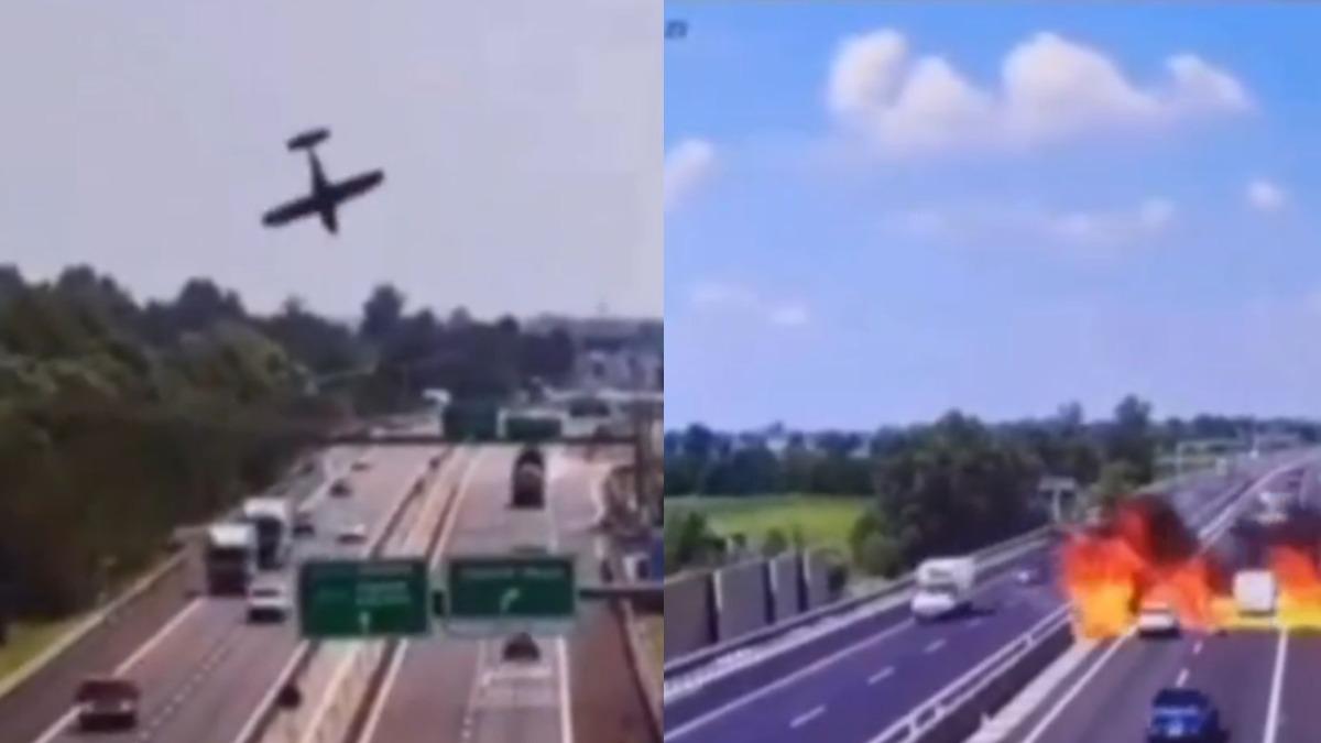 義飛機失速墜毀！高速公路「炸成火球」　2人燒成焦屍