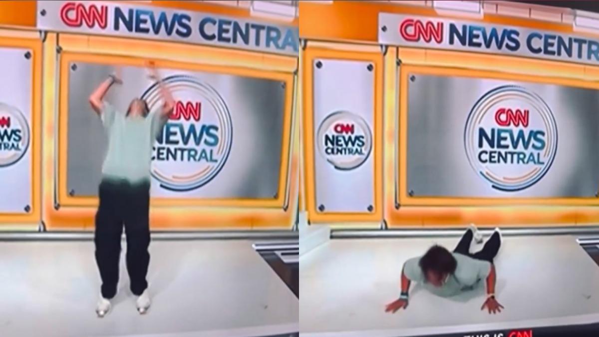 美棒球員上CNN表演後空翻　面部朝下摔慘糗態曝光