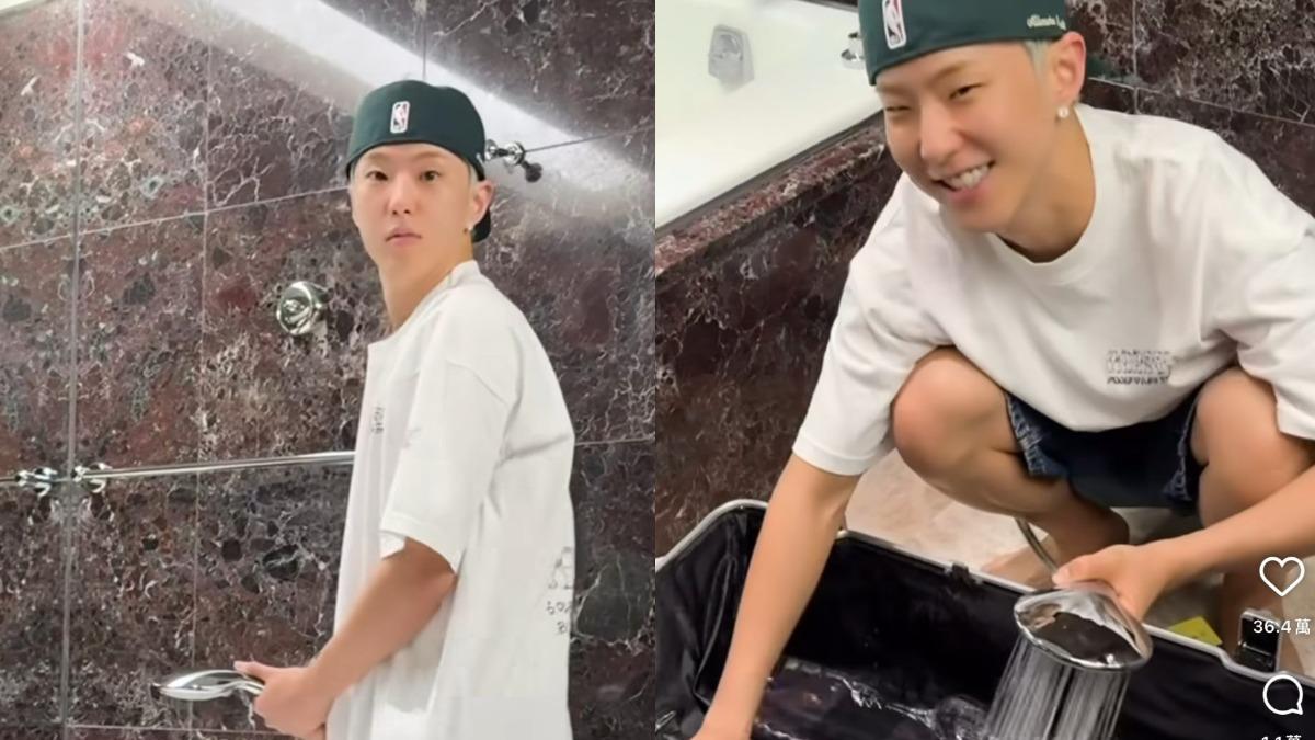 來台慘劇！HOSHI行李箱「沐浴乳炸開」急沖水喜獲「行李香」