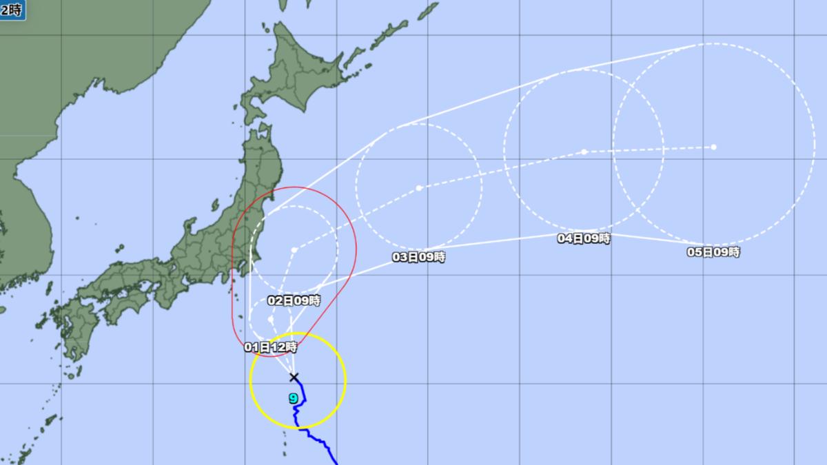 柯羅莎颱風預計2日最靠近日本東京。（圖／翻攝自日本氣象廳）