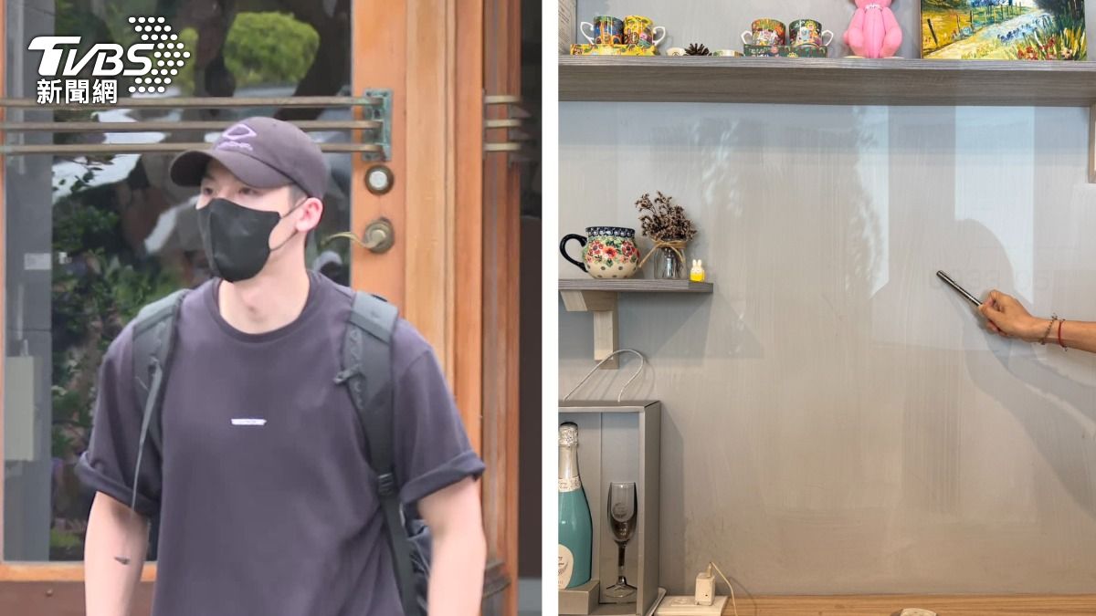 老闆娘留許光漢牆要讓他簽名。（圖／TVBS）