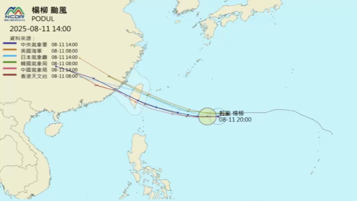 躲不掉！　楊柳「南花蓮．台東」登陸　週三狂風暴雨