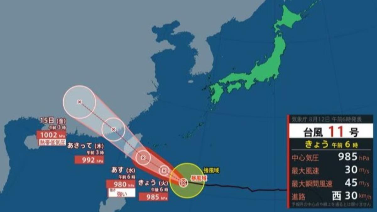 楊柳颱風恐這時「中轉強」貫穿台灣　日氣象廳曝路徑