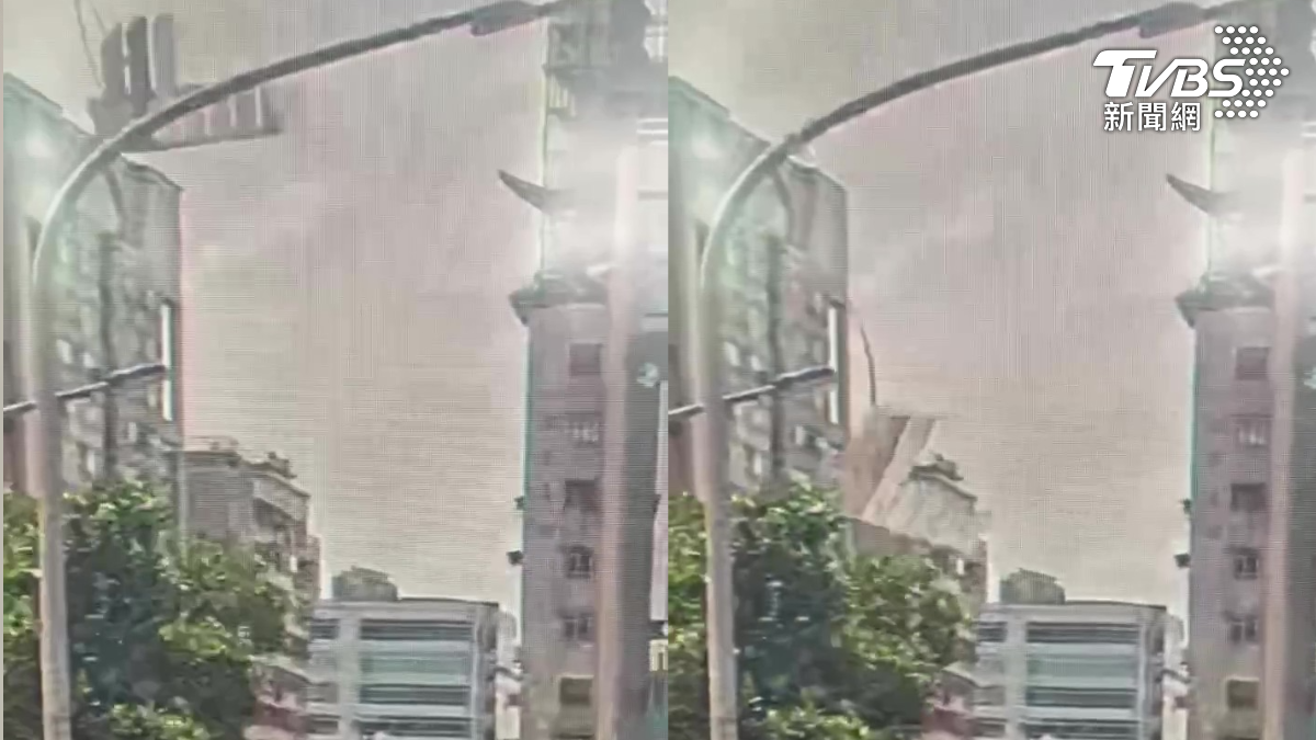 強風襲台北　大同區大樓屋簷掉落「險砸路人」