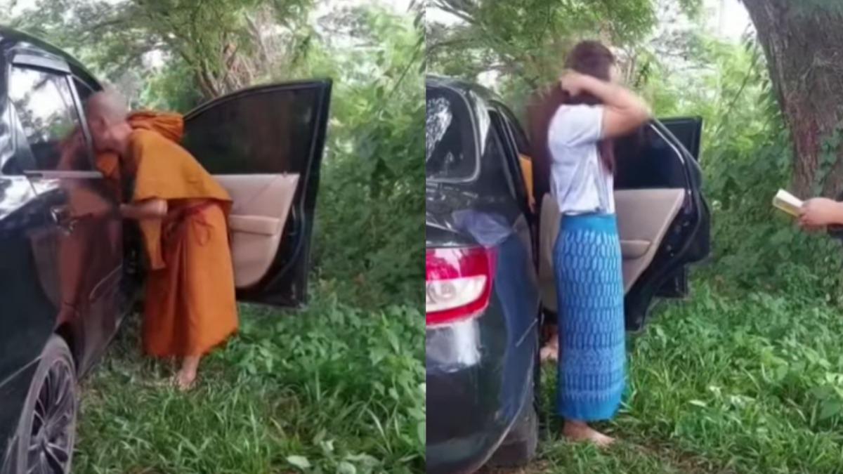 泰僧侶與女車內「親密」遭警查獲　被抓去還俗假車牌遭扣押