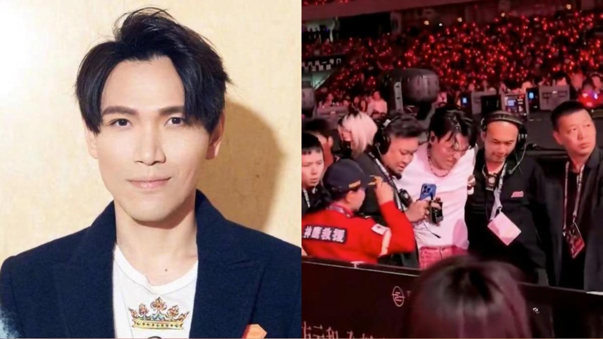 楊宗緯在舞台上摔下。（圖／翻攝自楊宗緯臉書、微博）