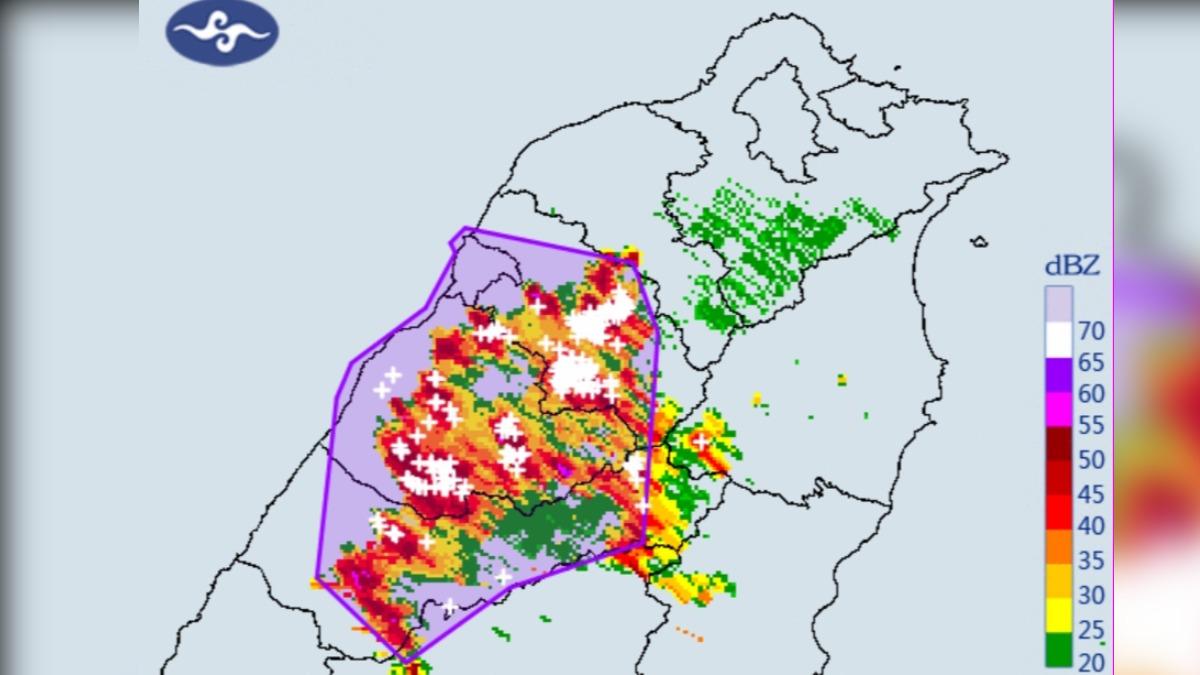 氣象署大雷雨即時預警。（圖／中央氣象署提供）