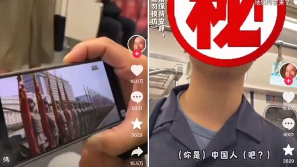 陸大媽日本地鐵擴音超大聲看93閱兵　遭制止激動回嗆：血脈覺醒