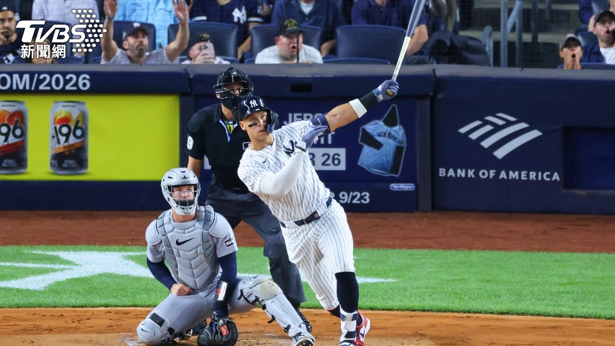 賈吉（Aaron Judge）再度改寫隊史紀錄單場雙響砲。（圖／達志影像美聯社）