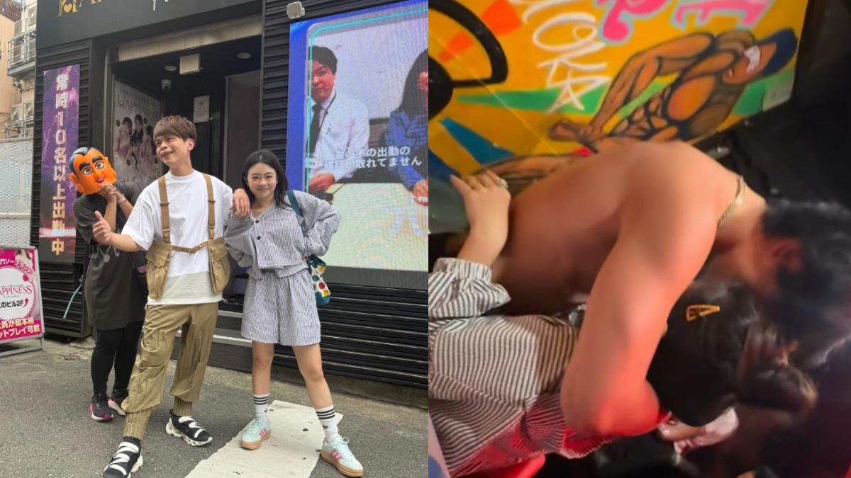 蔡阿嘎老婆「二伯」日本嗨玩害羞遮臉　網笑：二伯為了這個家實在太犧牲了