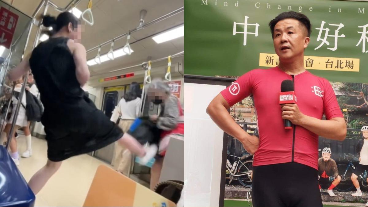 呂秋遠律師說，北捷男乘客那一腳踢出去很爽，但代價可能不小。（圖／翻攝threads queen7_910、呂秋遠臉書）