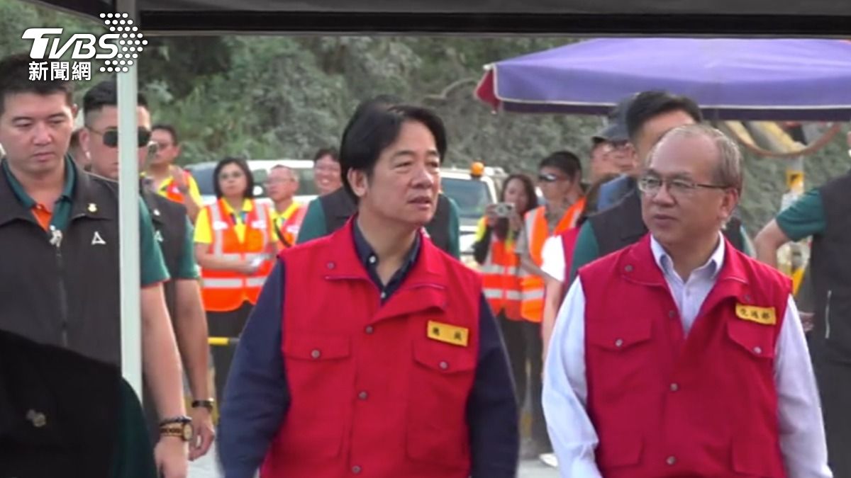 總統賴清德2度赴花蓮光復鄉勘災。（圖／TVBS）