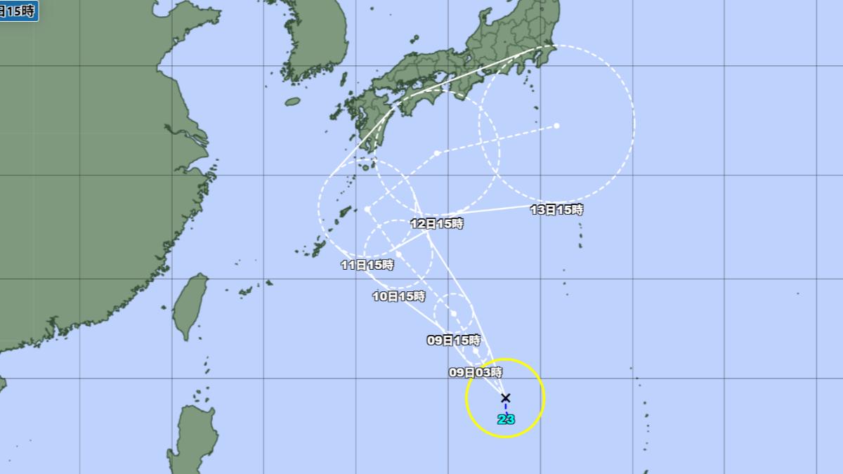 「娜克莉」颱風生成。（圖／翻攝自日本氣象廳）