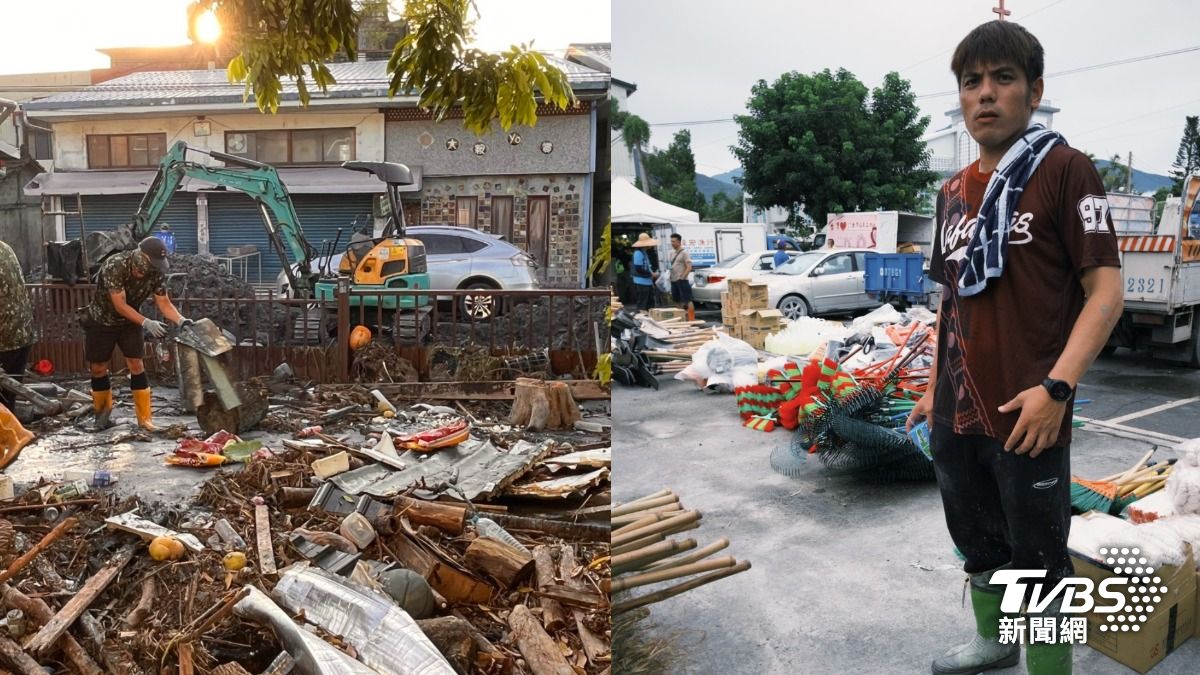 黃恩賜花蓮老家在馬太鞍部落，災情嚴重。（圖／黃恩賜提供）