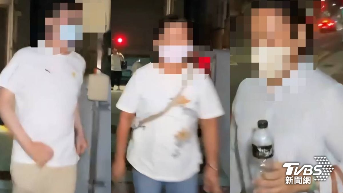  黃姓兒子（左）、宮廟姊妹花（中、右）訊後飭回。（圖／TVBS）