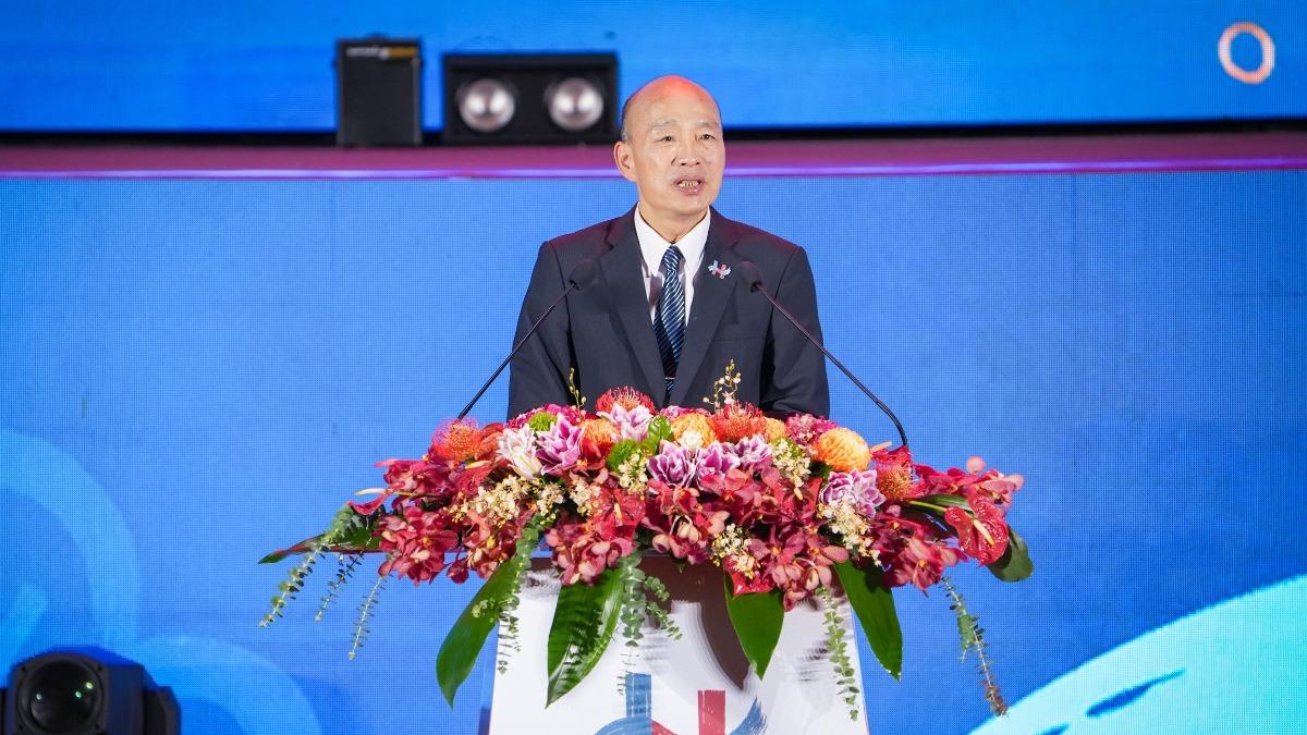 國慶籌備委員會主任委員、立法院長韓國瑜在國慶晚會致詞。（圖／台中市政府提供）