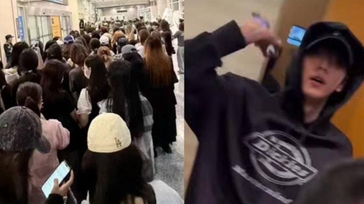 韓國男團成員崔秀彬和中國成員章昊到中國無錫旅遊，遭大批「私生飯」緊追在後。（圖／翻攝自threads）