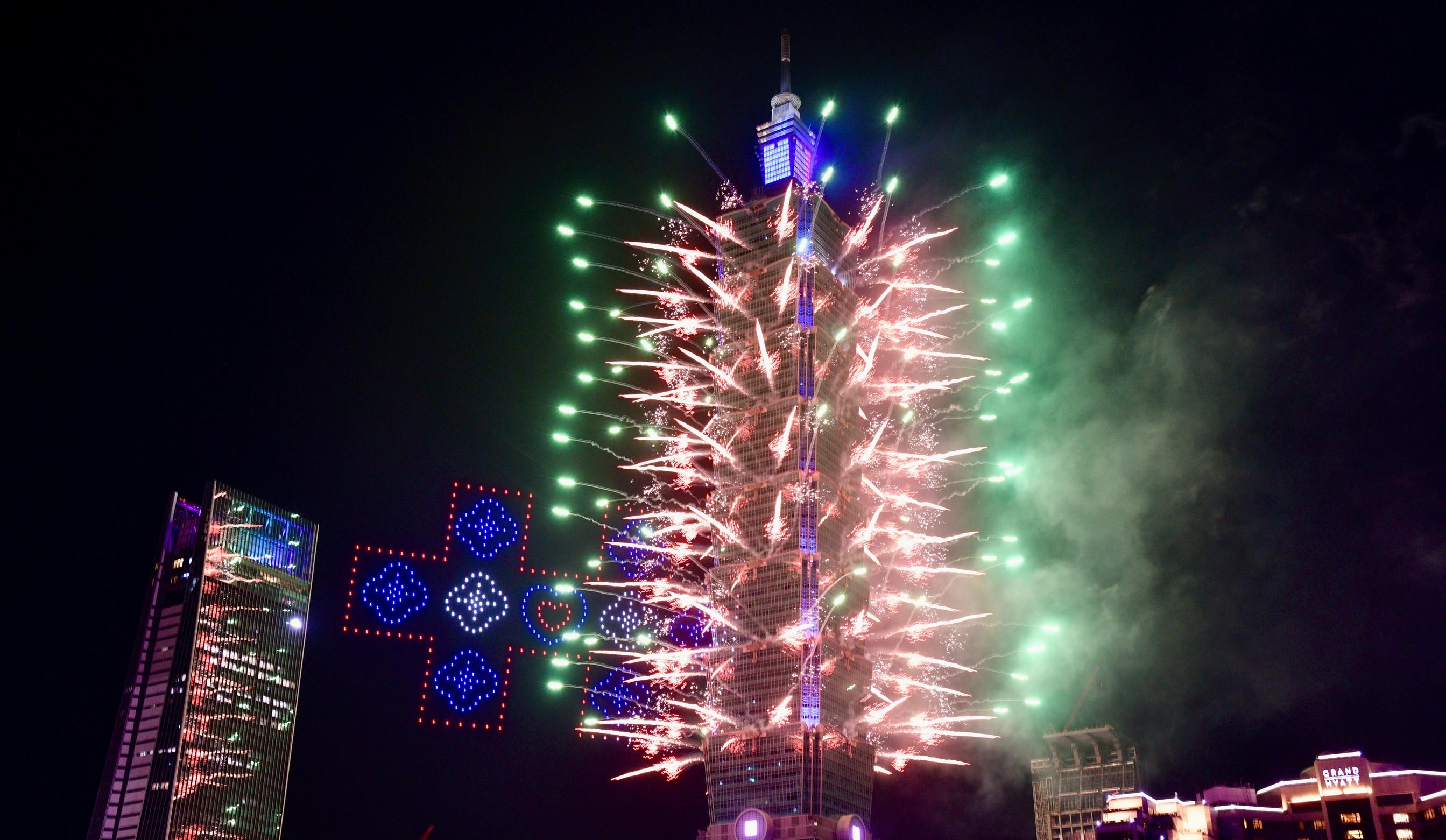 台北101國慶煙火。（圖／胡瑞麒攝）