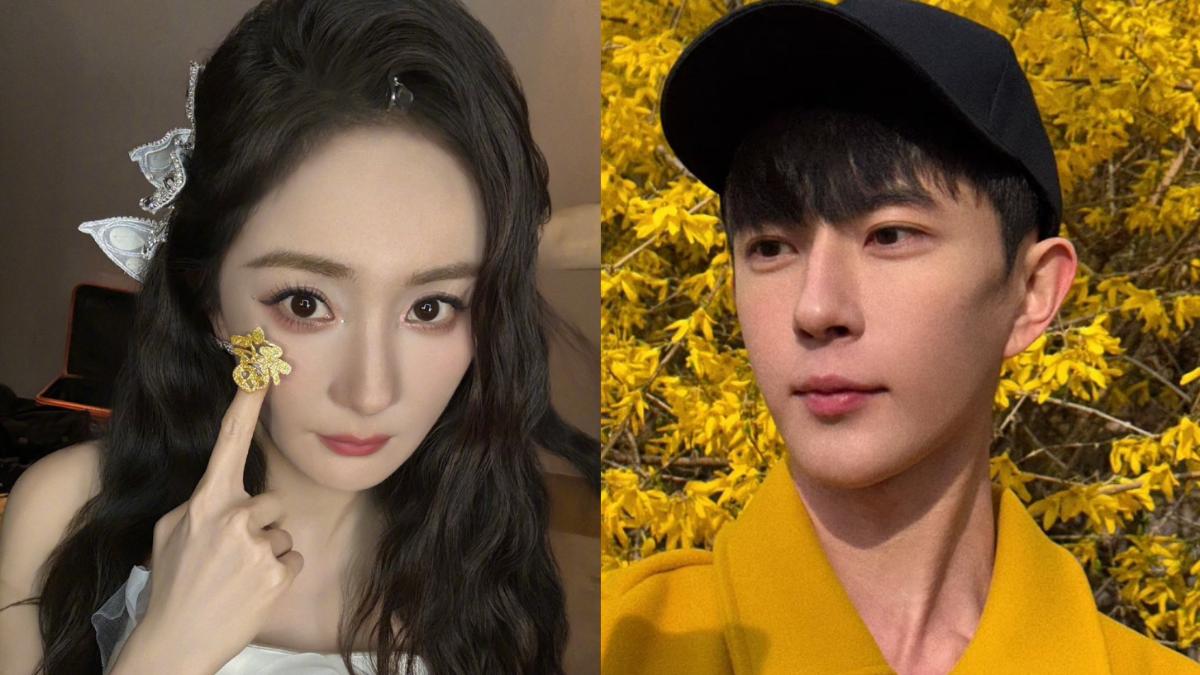 楊冪（左）被爆想簽于朦朧。（圖／翻攝自楊冪微博）