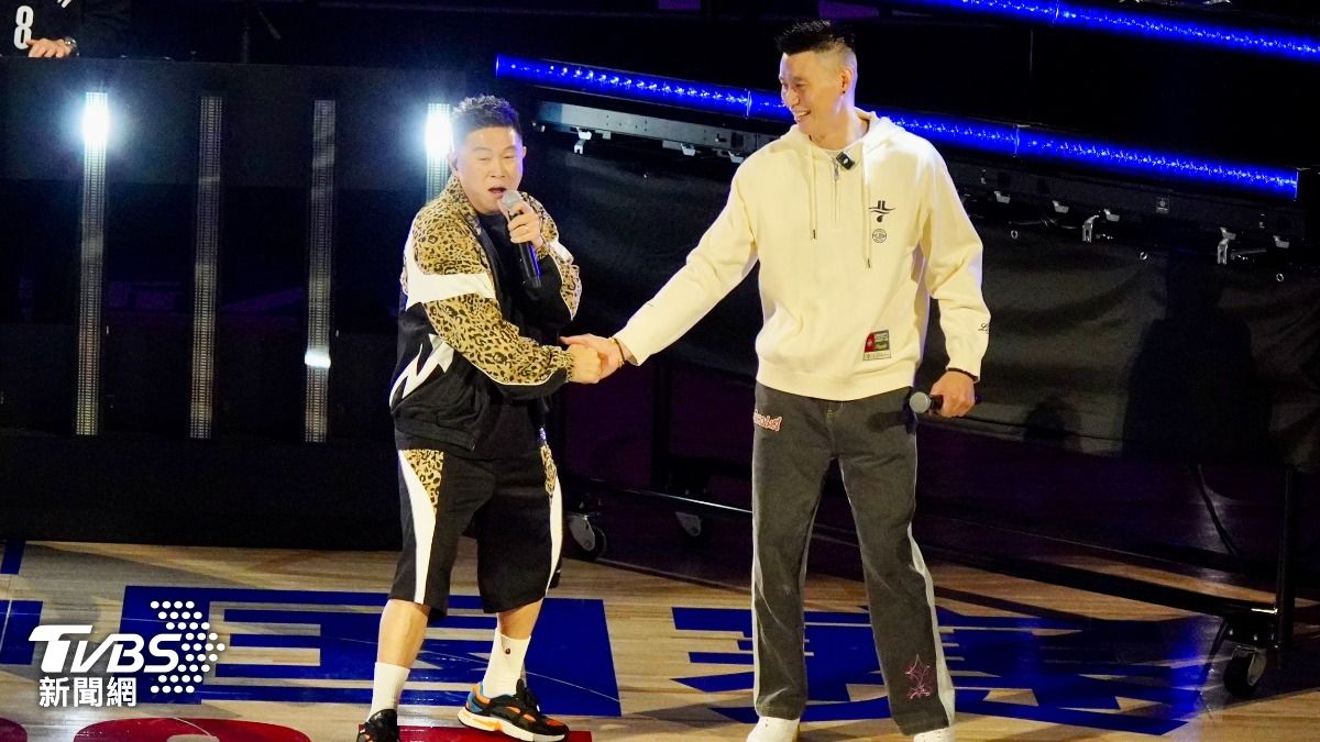 NBA中國賽林書豪、歐陽靖合體。（圖／區國強攝）