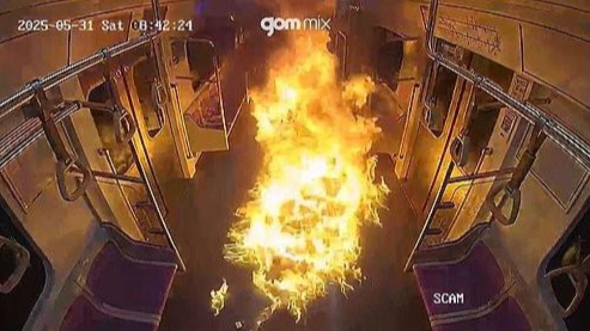 堪比恐怖行動！韓男不服離婚訴訟　搭地鐵「潑汽油縱火」毀車廂