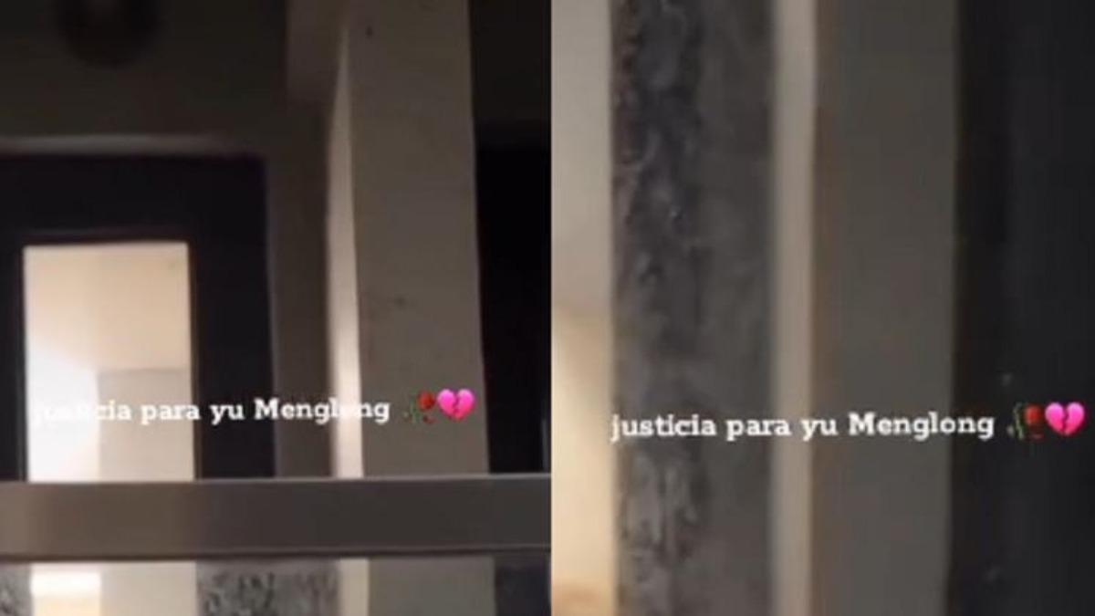 最新影片流出，從對面大樓可見一名疑似于朦朧的男子被人壓制在窗邊。（圖／翻攝自Youtube）