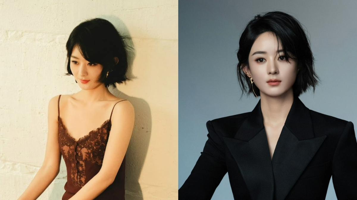 趙麗穎俏麗短髮是鮑伯頭教科書。（圖／翻攝自趙麗穎工作室微博）