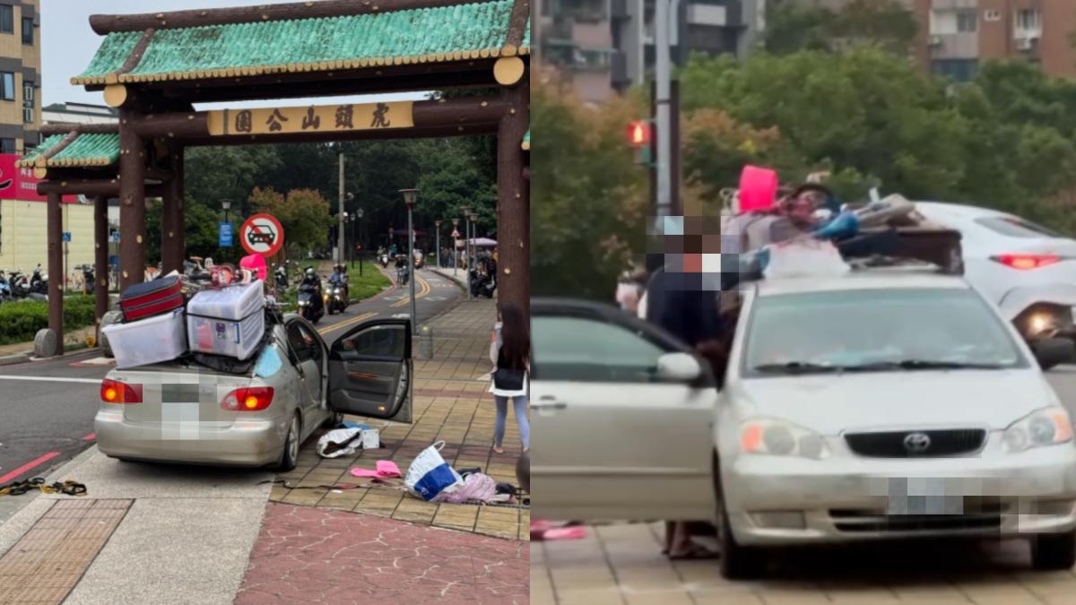 桃園赫見「阿北的移動城堡」　汽車疊疊樂綁腳踏車、塞家具