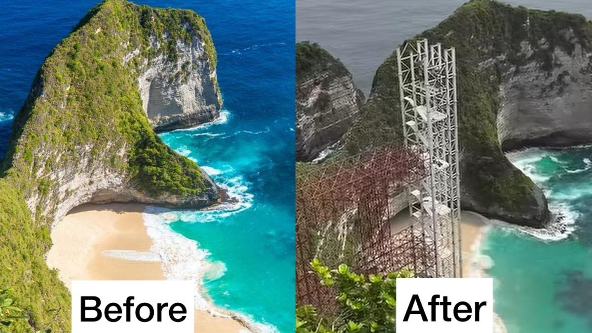 峇里島美景「暴龍懸崖」遭陸企電梯工程貫穿　當局急喊卡