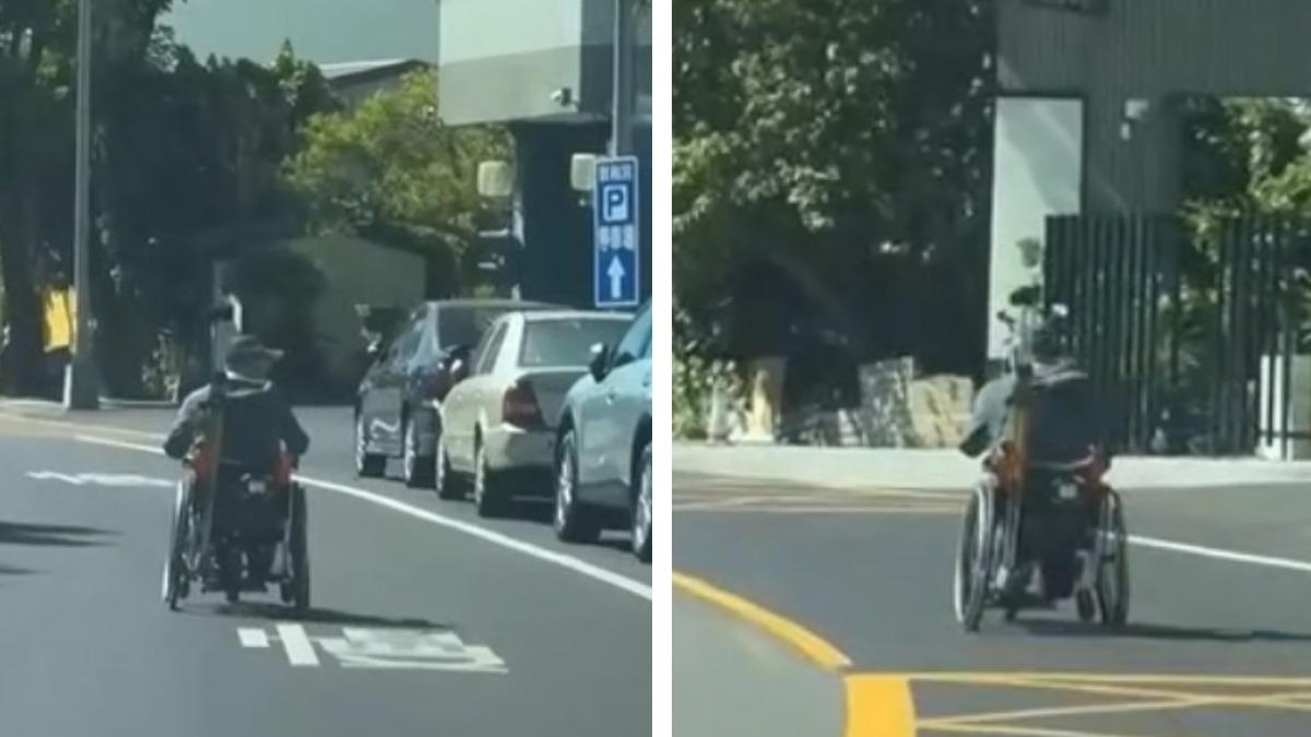 南投輪椅伯大馬路狂飆！超殺過彎　網驚呆封：頭文字Ｗ