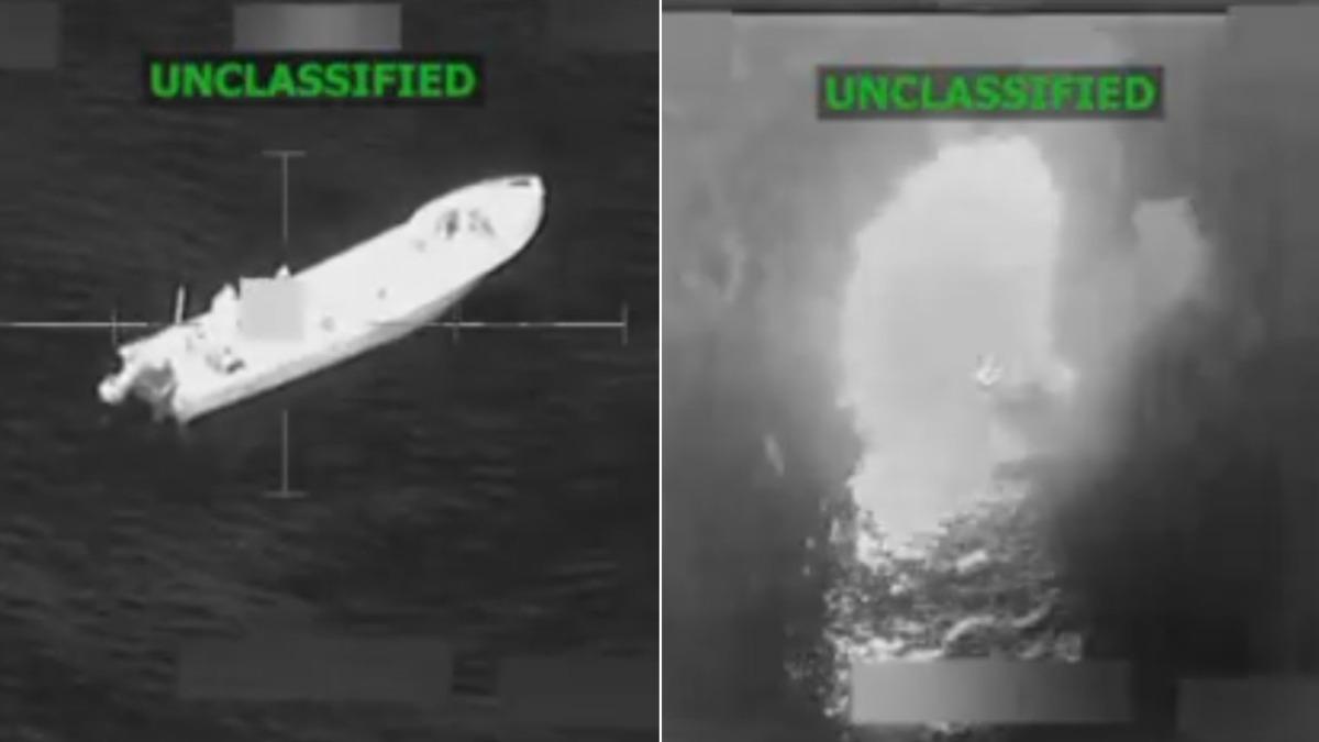 美軍開轟運毒船!爆炸起火36秒 行動已累計逾70死