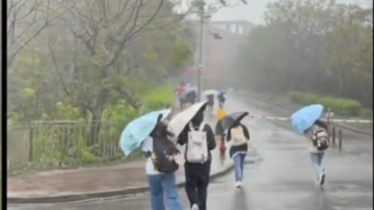 三芝風強雨驟！　馬偕護校生上課　寸步難行