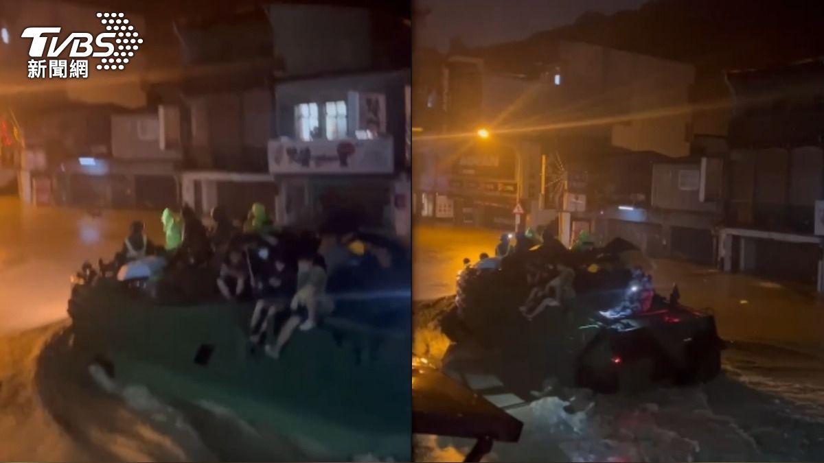 蘇澳大淹水、變電箱爆炸、一樓滅頂!AAV7兩棲突擊車出動救災