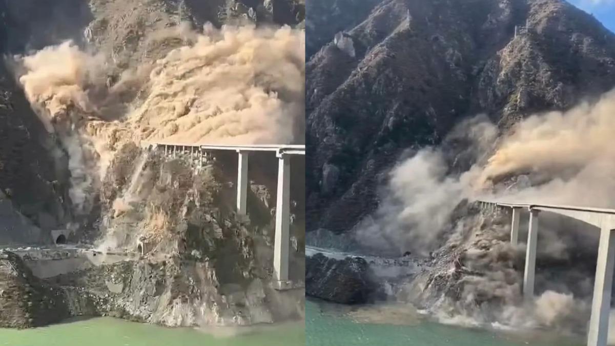 完工僅10月就出事!四川紅旗特大橋垮塌 橋體裂解直墜畫面曝光