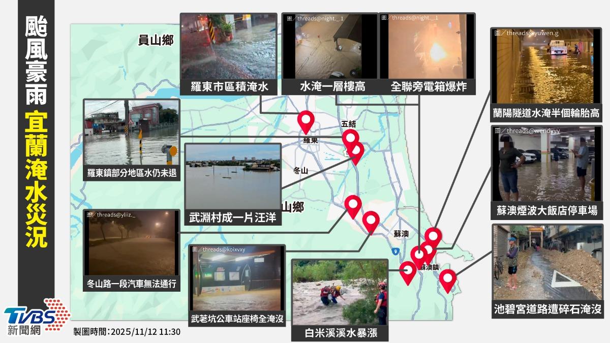 鳳凰豪雨重創宜蘭!千戶泡水慘遭爛泥圍困 各鄉鎮災情一次看